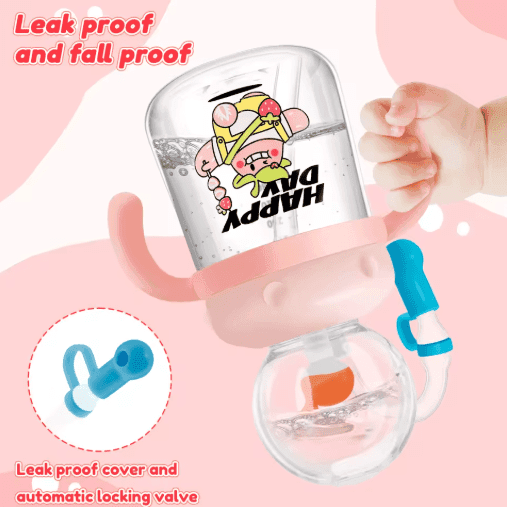 Children's Whale Cartoon Diving Fountain Water Bottle - Tritan Leakproof Sippy Cup (Various Sizes & Colors) - Lifestyle Haven