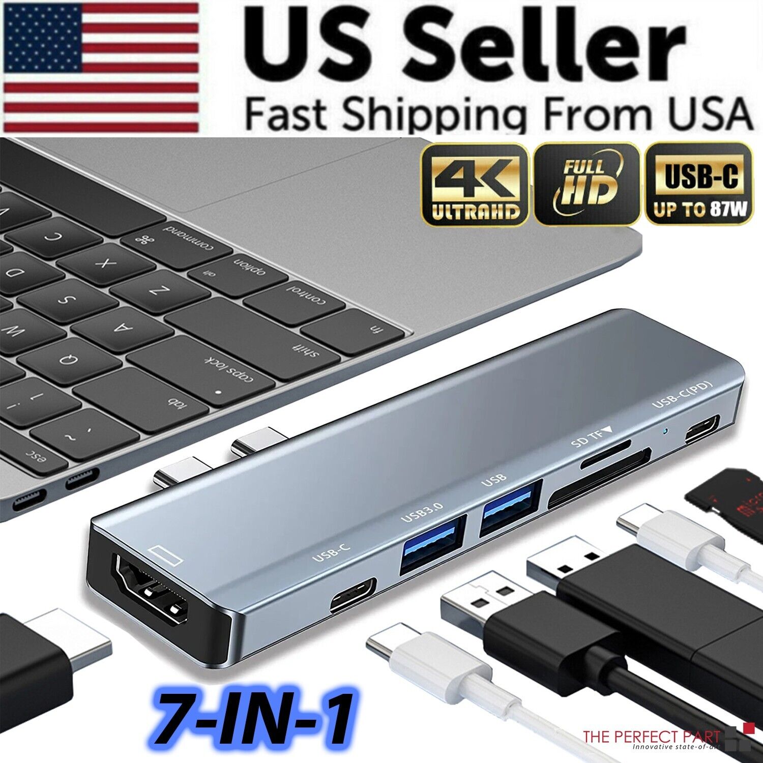 Multiport USB-C Hub Type C To USB 3.0 4K HDMI Adapter For Macbook Pro / Air USA - Lifestyle Haven