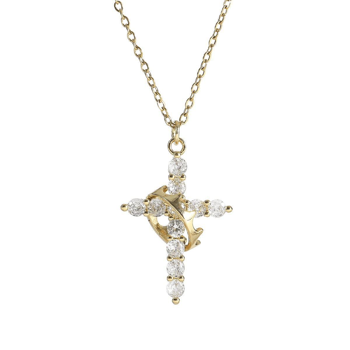 Crown Cross Necklace - Lifestyle Haven