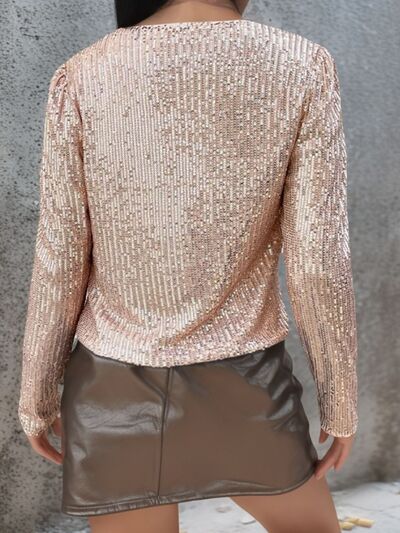 Elegant Women Full-Size Sequin Open Front Cropped Jacket With Glamorous Sparkle Luxury Women Party Jacket by Stevvex