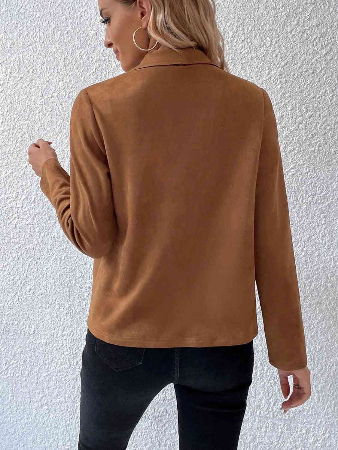 Classic Minimalist Collared Long Sleeve Jacket for Women – Minimalist & Lightweight Everyday Outerwear by Stevvex