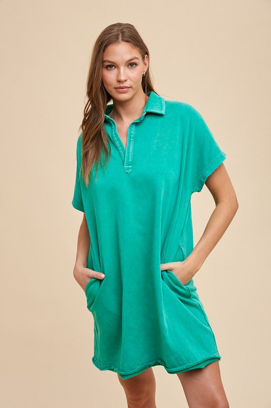 Turquoise Short Sleeve Dress Casual and Comfortable Dress For Women by Stevvex