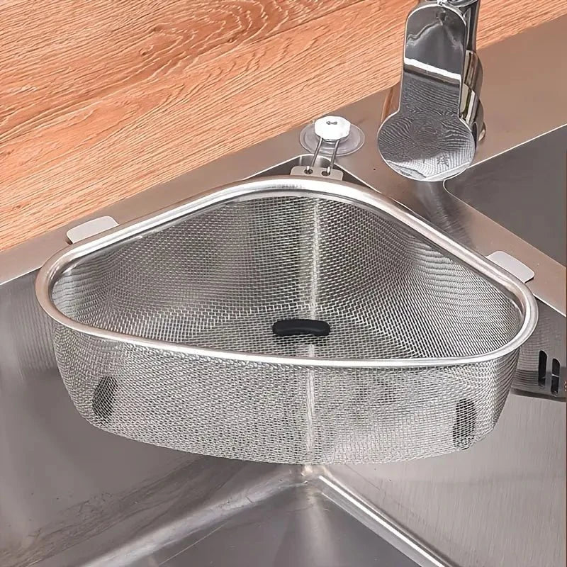 Triangular Stainless Steel Sink Drainer Basket (1PC) - Lifestyle Haven