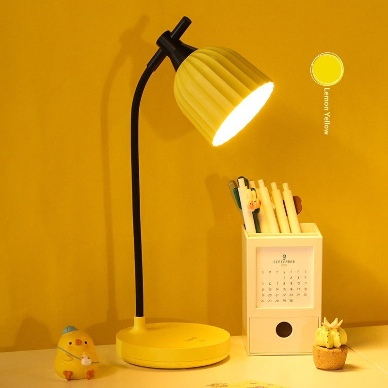 Creative Fashionable And Simple Touch-Activated Charging LED Dimmable Desk Lamp USB Rechargeable LED Folding Desk Lamp Eye Protection Touch Dimmable Reading Table Lamp Led Light 3 Color Modes Decorative Table Lamp Cute Study Lamps for Bedroom Décor