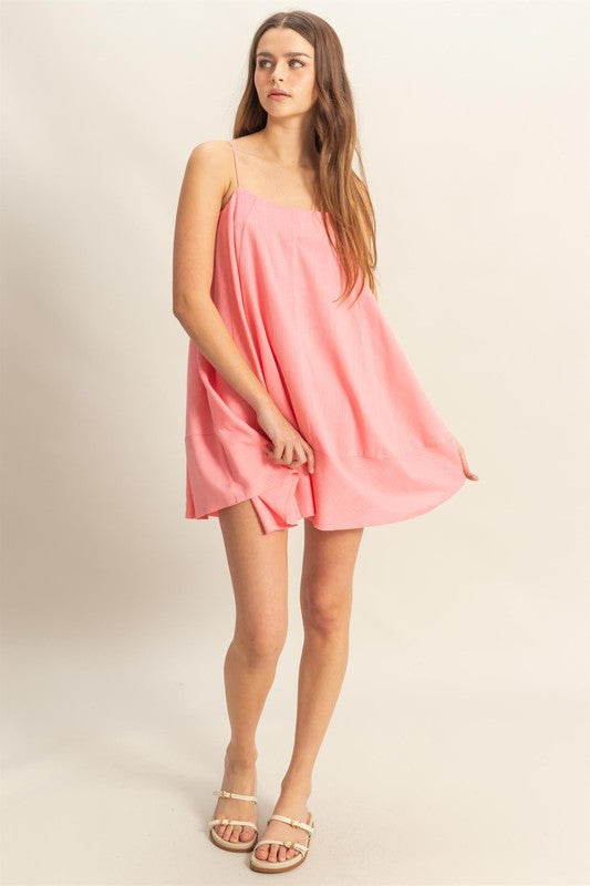 A-Line Flowy Mini Cami Dress with Pockets –Casual & Chic Spaghetti Strap Dress with Functional Pockets for a Relaxed Summer Look by Stevvex