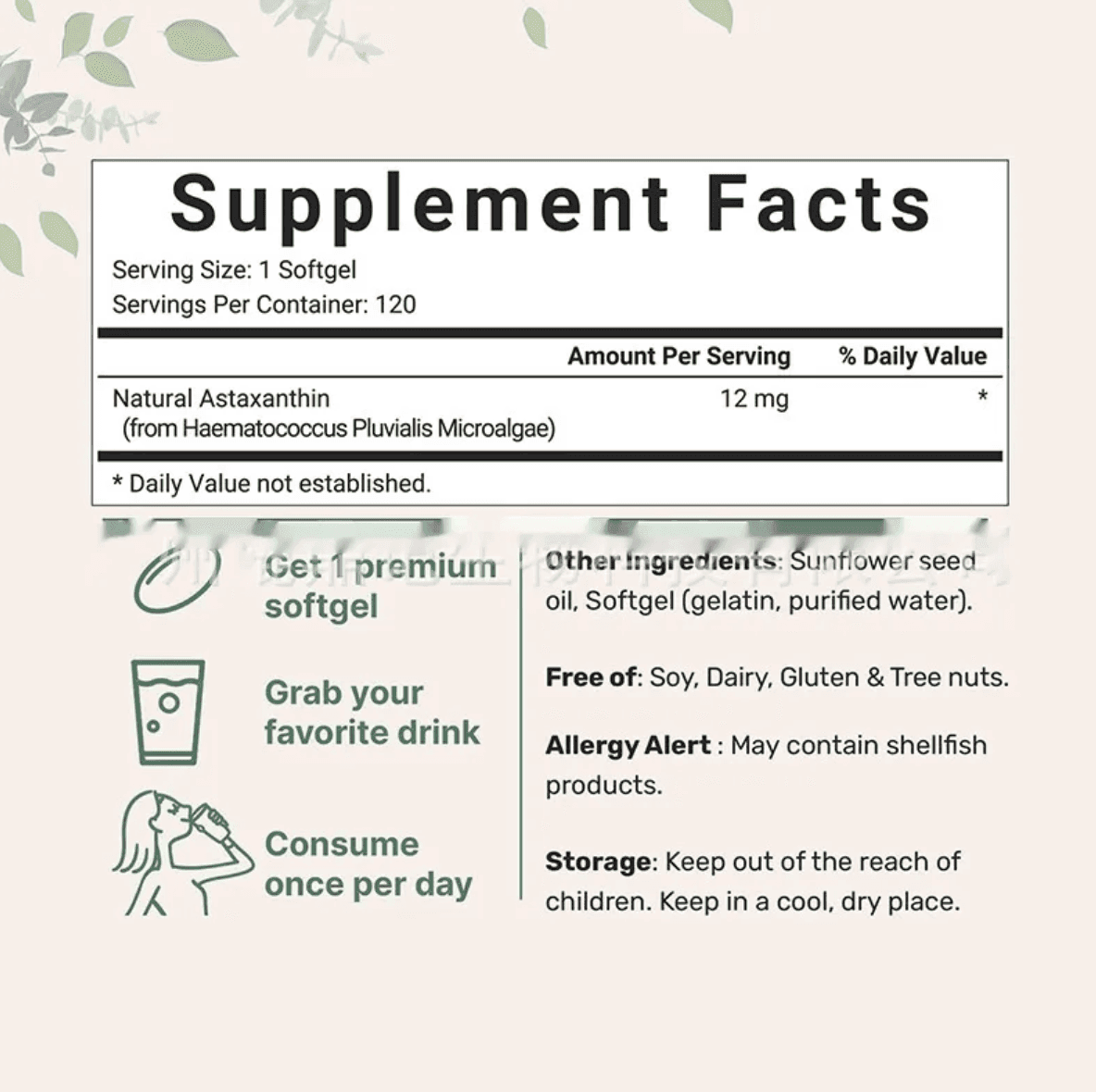 Astaxanthin Soft Capsules – 120 Tablets - Lifestyle Haven