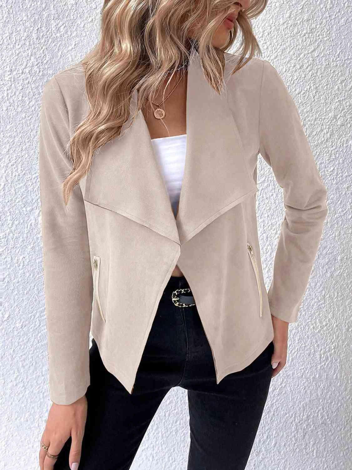 Classic Minimalist Collared Long Sleeve Jacket for Women – Minimalist & Lightweight Everyday Outerwear by Stevvex