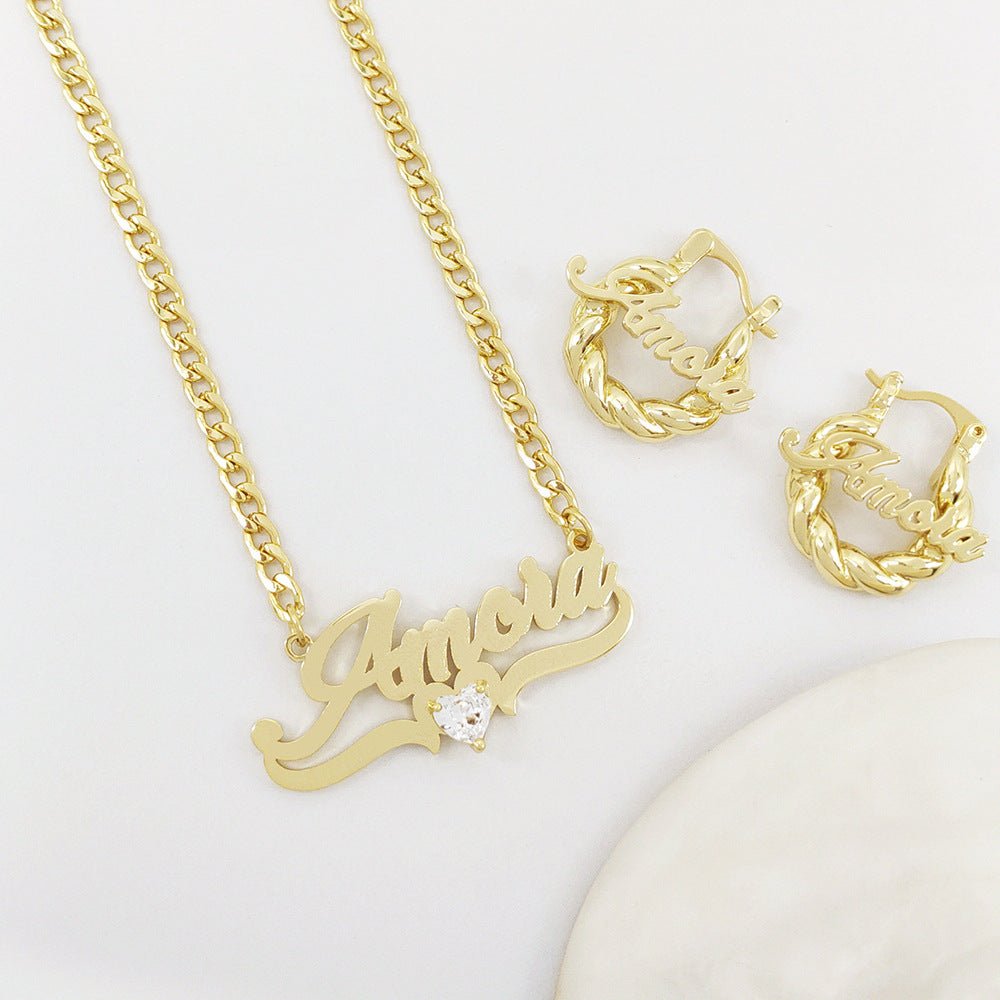 Personalized DIY Name Necklace with Heart Birthstone - Lifestyle Haven