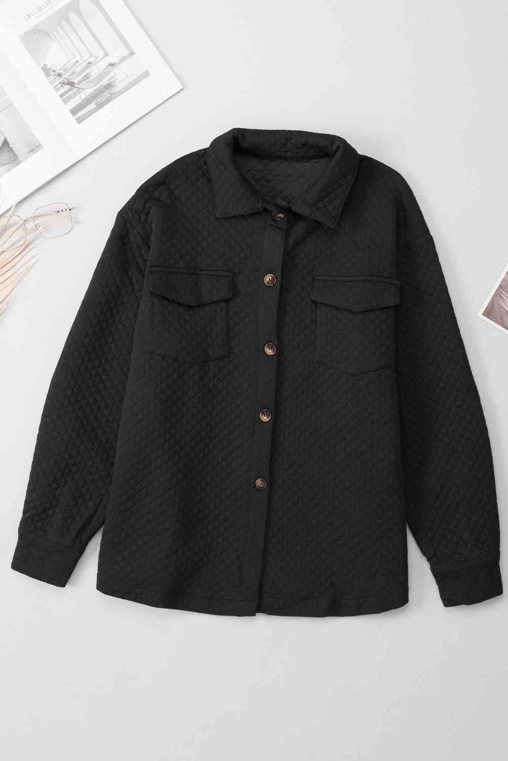 Comfortable Button-Down Collared Jacket Classic Lightweight Classic Design With Pockets by Stevvex