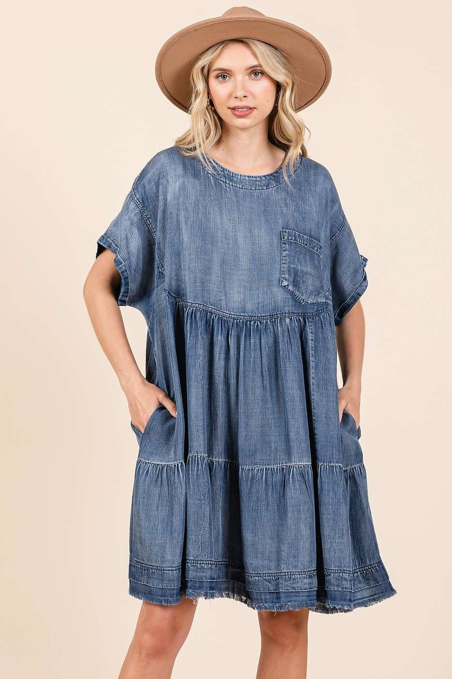 Oversized Mini Dress Relaxed Fit Boho Design Comfortable And Breathable Women Dress by Stevvex