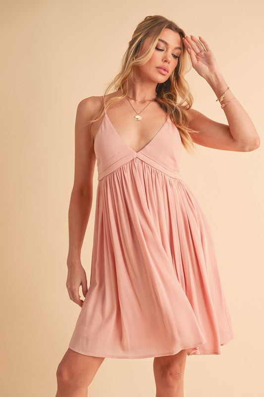 Ruched Plunge Mini Cami Summer Dress For Women –Sexy, Flattering & Perfect for Special Occasions by Stevvex
