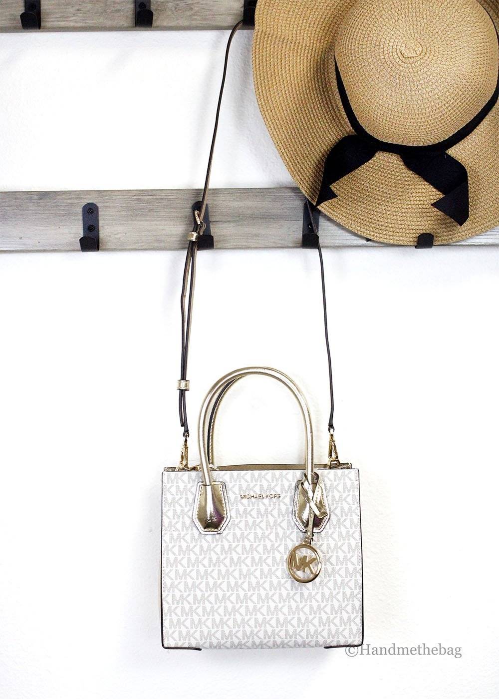 Michael Kors Mercer Medium Pale Gold Messenger Crossbody Bag - Lifestyle Haven