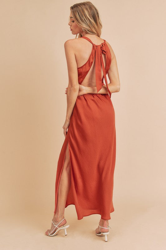 Ruched Side Slit Cutout Back Maxi Cami Dress For Women–Sexy, Elegant, Alluring & Perfect for Formal Occasions by Stevvex