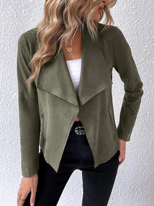 Classic Minimalist Collared Long Sleeve Jacket for Women – Minimalist & Lightweight Everyday Outerwear by Stevvex
