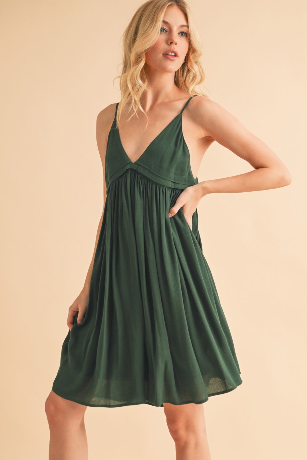 New Summer Ruched Plunge Mini Cami Dress For Women – Chic, Romantic, Flattering & Alluring for Night Outs by Stevvex
