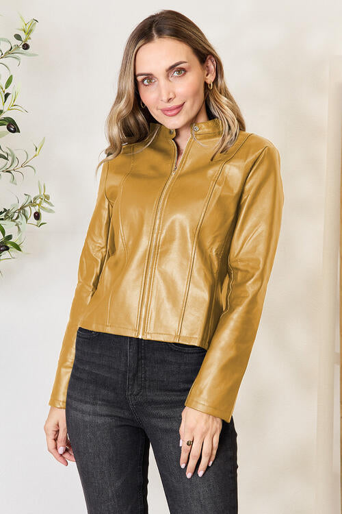 Women Classic Neck Zip-Up Jacket For Everyday Wear Elegant Girls Jacket by Stevvex