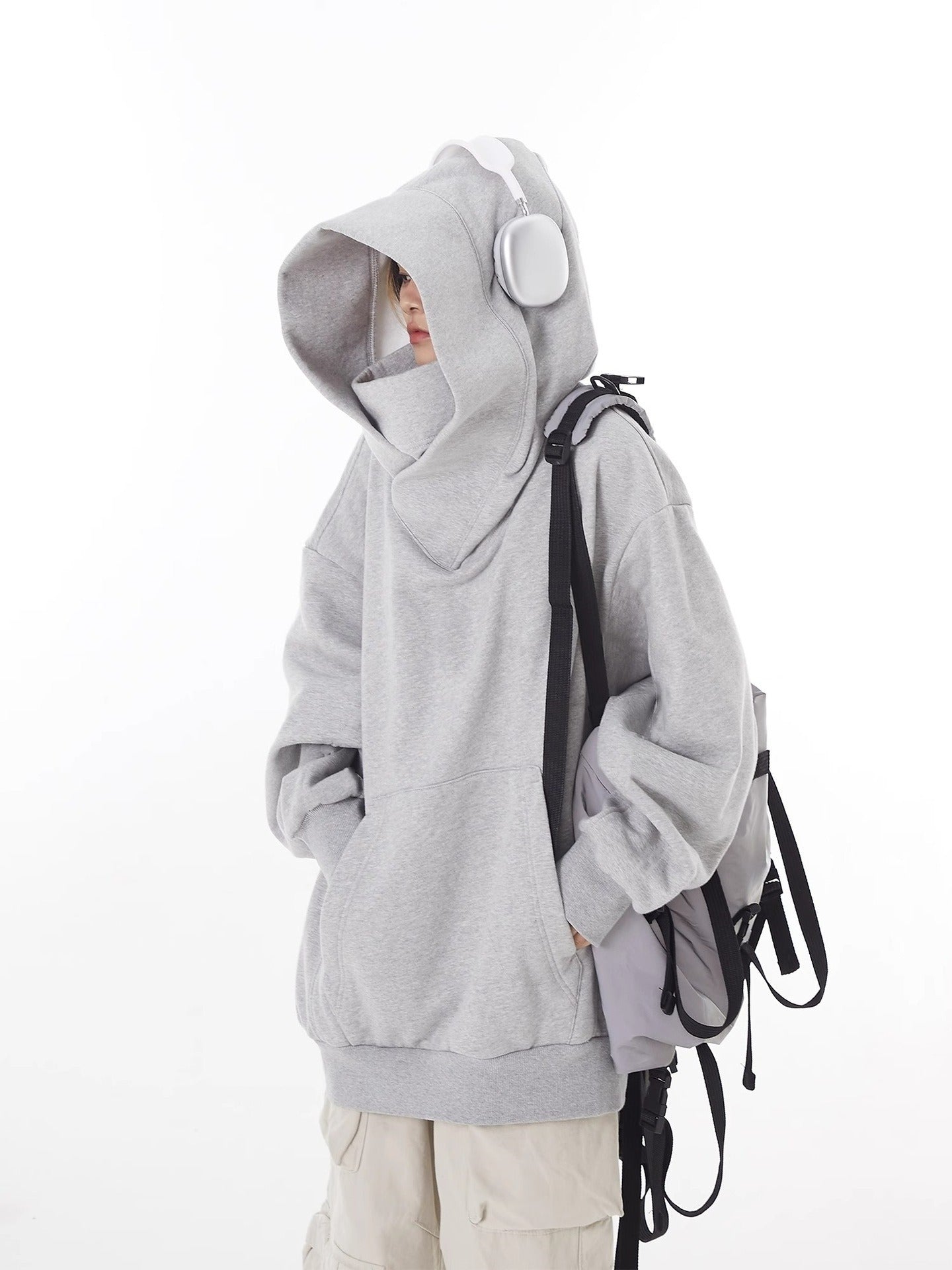 Loose High Collar Fleece Lined Hoodie - Lifestyle Haven