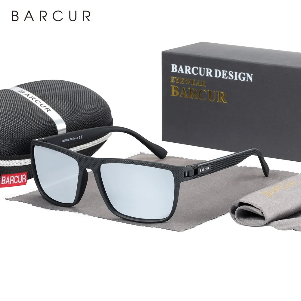 BARCUR Sports Polarized Sunglasses for Men Lightweight TR90 Square Fishing & Travel Eyewear UV400 Protection Men Accessory
