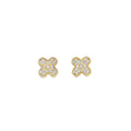 Cz Pave Flower Stud Earrings (j102a)