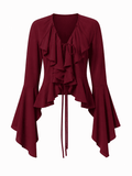 Ruffled Flare Sleeve Blouse for Elegant Style