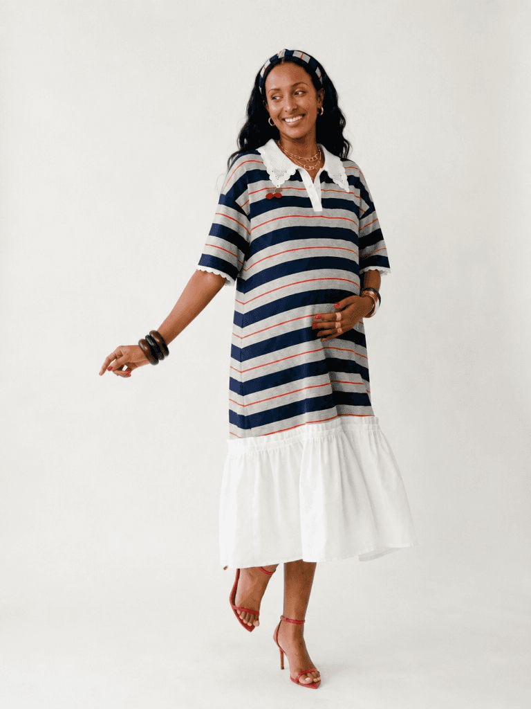 Liberated Striped Ruffled T-Shirt Dress for Confident Style