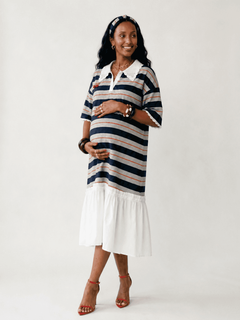 Liberated Striped Ruffled T-Shirt Dress for Confident Style