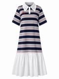 Liberated Striped Ruffled T-Shirt Dress for Confident Style