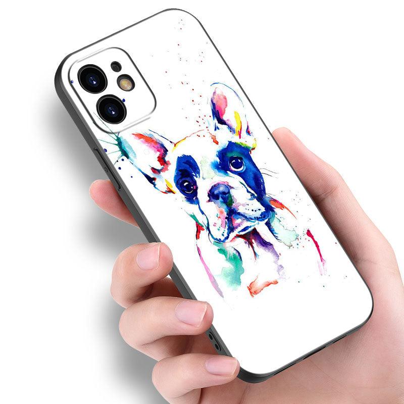 Cute Frenchie Puppy Phone Case For Iphone 14 13 12 Mini 11 Pro Max 7 8 Xr X Xs 7 8 Plus Se 2020 2022 Cover Cute Slim Phone Transparent Soft Elastic Silicone Cover by Stevvex