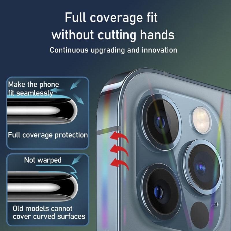 Gradient Laser Aurora Hydrogel Film For iPhone 13 11 12 Pro Max Mini X XS XR 7 8 Plus SE 2 Screen Protector Soft Full Back Cover Thin Scratch Resistant Back Screen Guard for Iphone by Stevvex