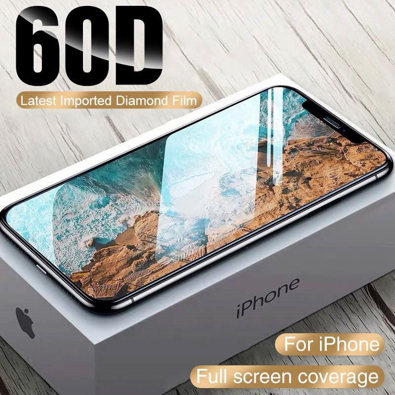 60D Full Cover Protective Glass On For iPhone 12 11 13 14 Pro Max XR Screen Protector For iPhone 11 12 13 14 Tempered Glass film by Stevvex