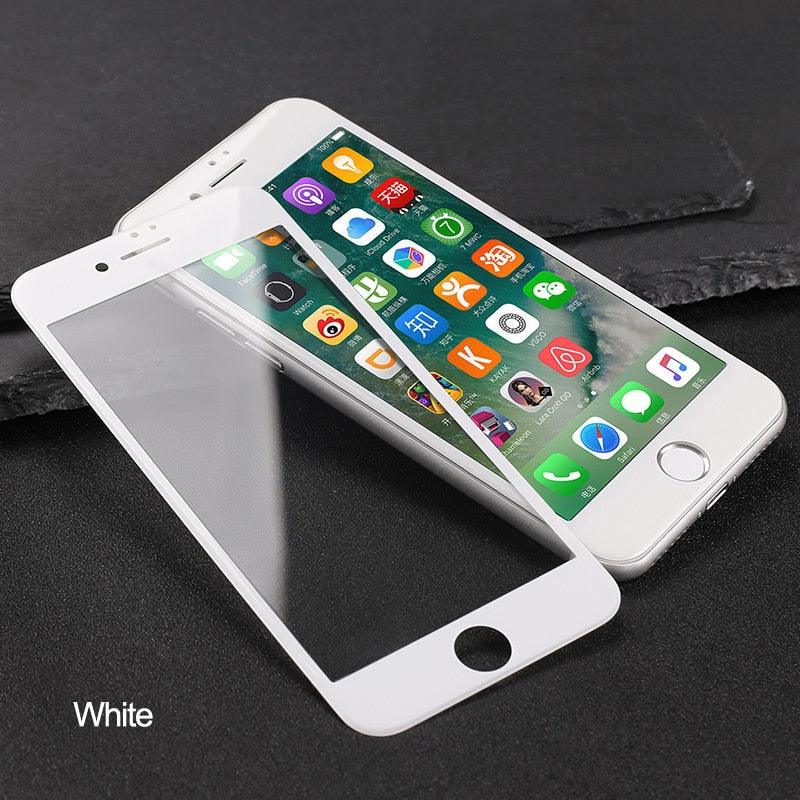 9D Curved Full Cover Tempered Glass On For iPhone 7 8 Plus Soft Edge Screen Protective Glass For iPhone 7 8 6 6S Plus Film Case Tempered Glass Screen Guard by Stevvex