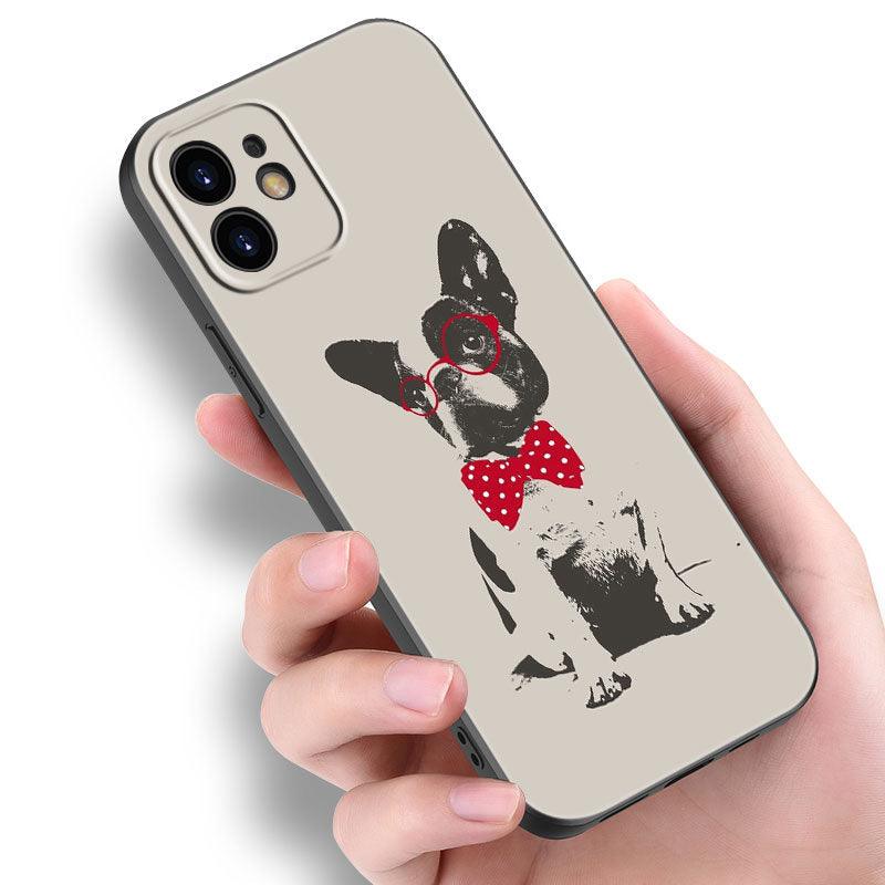 Cute Frenchie Puppy Phone Case For Iphone 14 13 12 Mini 11 Pro Max 7 8 Xr X Xs 7 8 Plus Se 2020 2022 Cover Cute Slim Phone Transparent Soft Elastic Silicone Cover by Stevvex