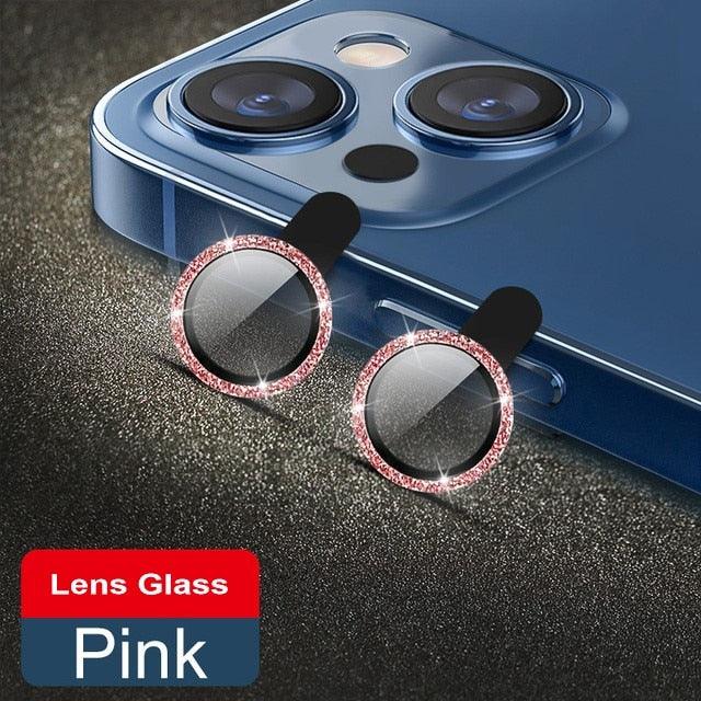 Glitter Diamond Camera Lens Protector For Iphone 13 Pro Max Mini Camera Metal Ring Glass For Iphone 12 11 Pro Max Protective Cap Diamond Glitter Camera Lens Protector On For Iphone by Stevvex
