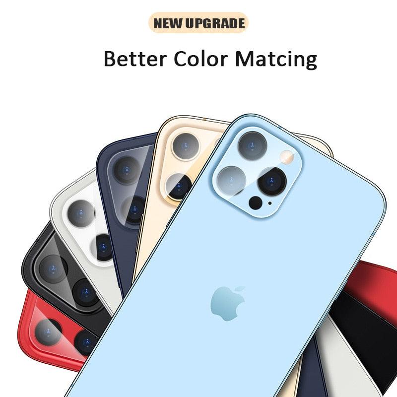 Colourful Tempered Glass Protective Film For iPhone 13 12 11 Pro Max Back Cover Camera Lens Screen Protector For iPhone 13 Mini Camera Lens Protective Lens Film by Stevvex