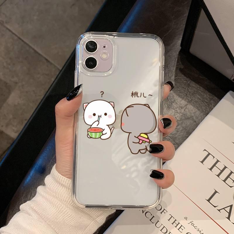 Cat Phone Case For Iphone 11 12 13 Mini Pro Xs Max 8 7 6 6s Plus X 5s Se 2020 Xr Case Polycarbonate Printed Colorful Design Silicone Phone Case by Stevvex