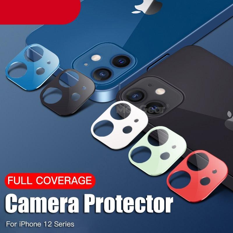 Camera Lens Tempered Glass For iPhone 12 11 Pro Max 12 Mini Full Cover Camera Ring Protector Sticker On iPhone12 Anti Scratch Camera Lens Protector 9H HD Camera Tempered Glass by Stevvex