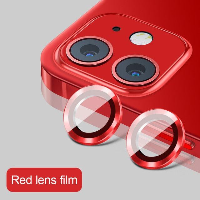 High quality For iPhone 12 Pro Max Metal Ring Tempered Glass Full Cover Camera Lens For iPhone 13 14 Pro Max Mini Protective Cap Camera Lens Protector Compatible with iPhone by Stevvex