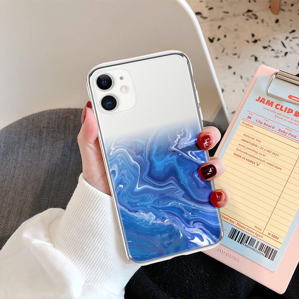 Luxury Marble Transparent Phone Case For iPhone 11 12 Pro XS Max X XR 7 8 Plus Soft Silicone Shockproof Cover Green Marble Design Gold Sparkly Glitter Protective Stylish Slim Thin Cute Case for Phone by Stevvex