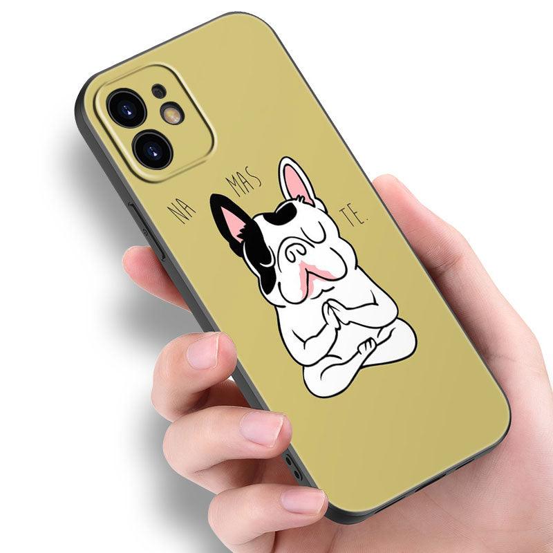 Cute Frenchie Puppy Phone Case For Iphone 14 13 12 Mini 11 Pro Max 7 8 Xr X Xs 7 8 Plus Se 2020 2022 Cover Cute Slim Phone Transparent Soft Elastic Silicone Cover by Stevvex
