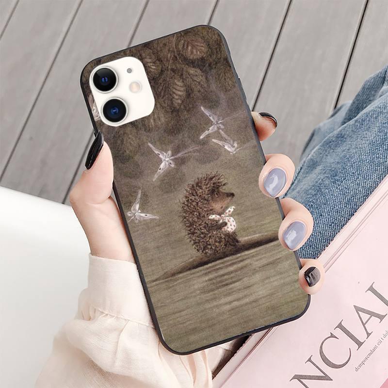 Bright Hedgehog In The Fog Phone Case For Iphone 13 8 7 6 6s Plus X 5s Se 2020 Xr 11 12 Mini Pro Xs Max Screen Protector soft Flexible Silicone Gel Rubber Bumper Cover by Stevvex