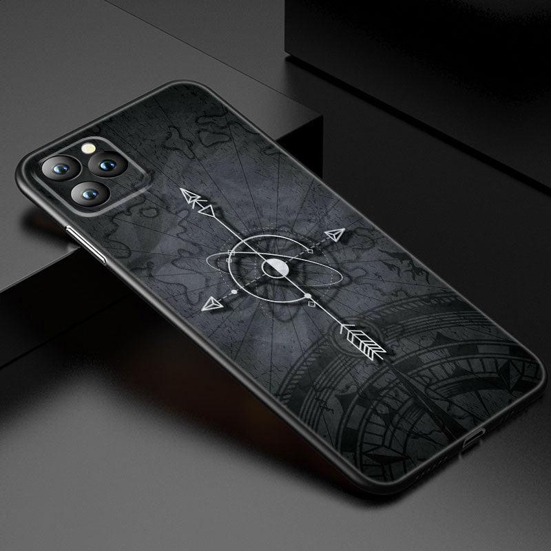 Anchor Boat Ship Wheel Phone Case For iPhone 13 12 Mini 11 Pro XS Max XR X 8 7 6S 6 Plus 5S 5 SE 2020 Black Cover Custom Anchor Hard Back Cover Case by Stevvex