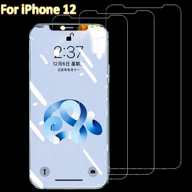 HD Full Tempered Glass Screen Protectors For iPhone 12 12 Max/12 Pro Front film iPhone X 6/6s 7 8 11 Pro Max Screen Protector Transparent Highly Clear Scratch Resistant Full Coverage Screen Glass Protector For iPhone by Stevvex
