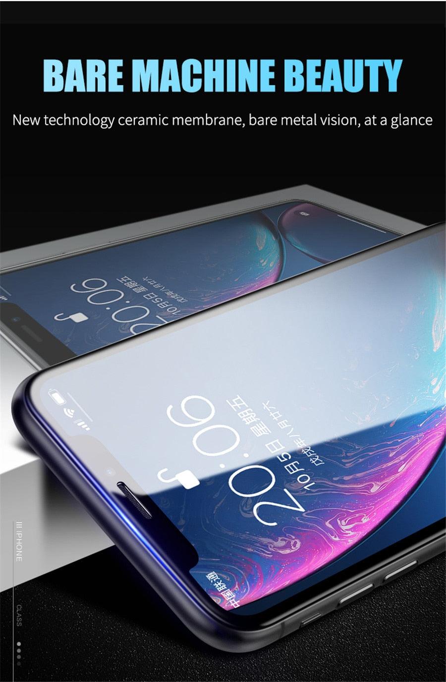 Full Cover Ceramics Screen Protector Explosion-proof Soft Film For iPhone 12 Mini 11 Pro XS Max XR X 8 7 6S Plus SE2 Soft Glass Tempered Glass Screen Protector Compatible iPhone by Stevvex