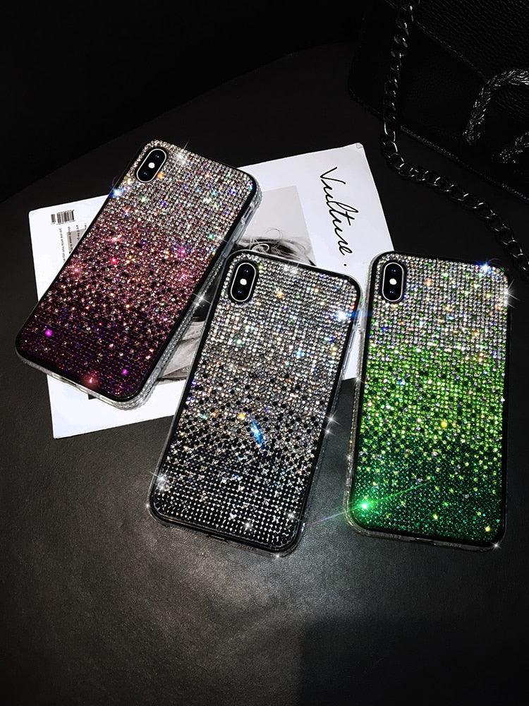 Luxury Shiny Glitter Diamond Phone Case For iPhone 14 13 12 11 Pro Max X Xr Xs 7 8 Plus Fashion Glitter Sparkle Crystal Rhinestone Protective Cover With Soft Case For iPhone by Stevvex
