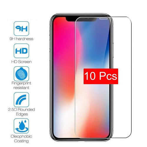 10 Pieces Tempered Glass For iPhone 11 Pro Max 6 6s 7 8 Plus 5 5s SE 2020 Screen Protector Film For iPhone 12 Pro X XS Max XR 4s Shatterproof Tempered Glass for iPhone by Stevvex