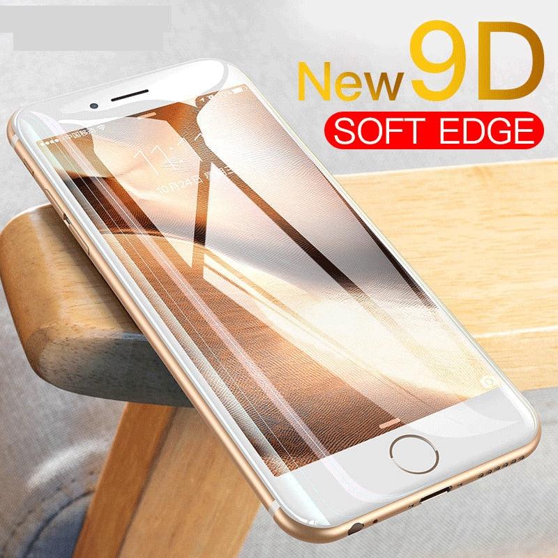 Curved Edge Tempered Glass For iPhone 12 11 Pro Xr X Xs Max Screen Protector For iPhone 6 6s 7 8 Plus SE 2020 Protective Film Real Premium Tempered Glass Film Screen Protector for Iphone by Stevvex