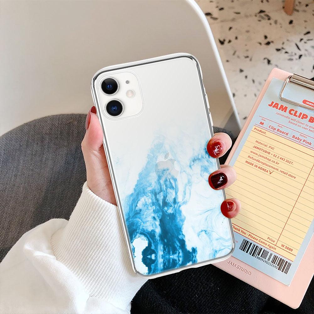 Luxury Marble Transparent Phone Case For iPhone 11 12 Pro XS Max X XR 7 8 Plus Soft Silicone Shockproof Cover Green Marble Design Gold Sparkly Glitter Protective Stylish Slim Thin Cute Case for Phone by Stevvex