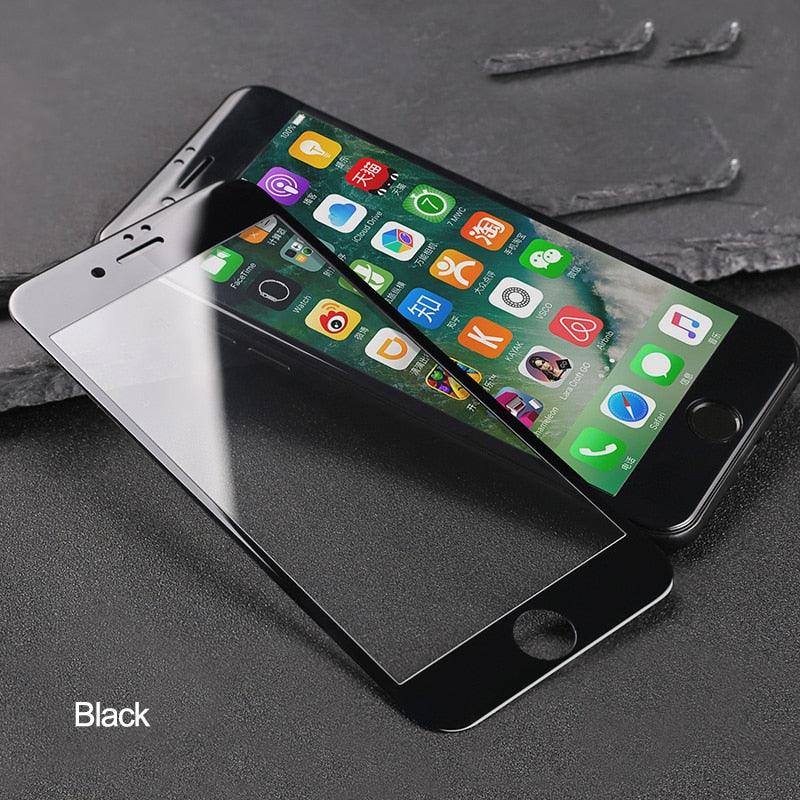 9D Curved Full Cover Tempered Glass On For iPhone 7 8 Plus Soft Edge Screen Protective Glass For iPhone 7 8 6 6S Plus Film Case Tempered Glass Screen Guard by Stevvex