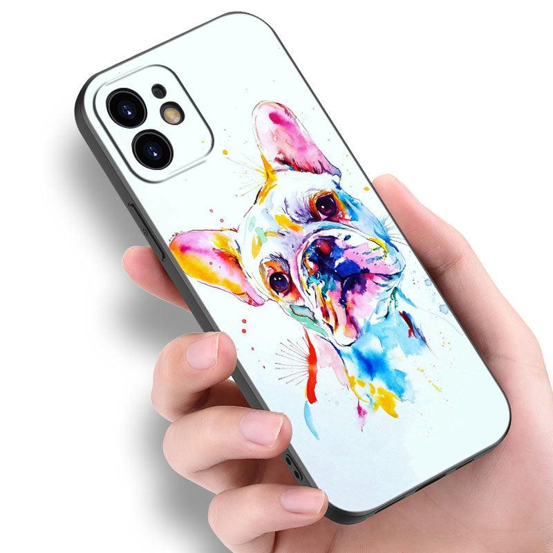 Cute Frenchie Puppy Phone Case For Iphone 14 13 12 Mini 11 Pro Max 7 8 Xr X Xs 7 8 Plus Se 2020 2022 Cover Cute Slim Phone Transparent Soft Elastic Silicone Cover by Stevvex