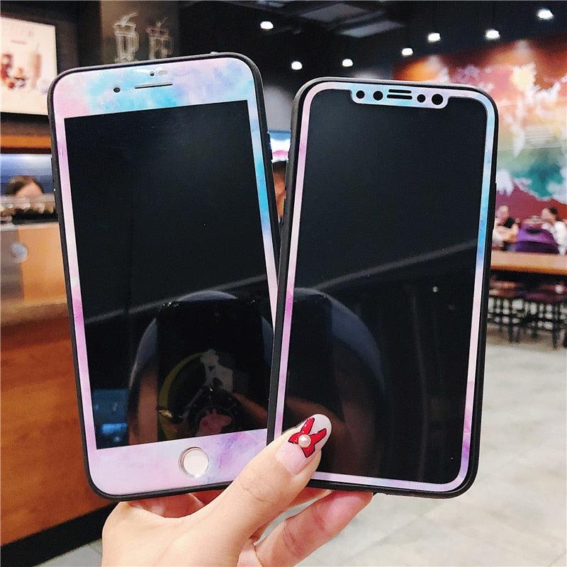 Colorful Screen Protection For iPhone 11 Pro Max Cartoon Tempered Glass For iPhone XS MAX XR 7 8plus Full Cover Screen Protector Tempered Glass Screen Protector for iPhone by Stevvex